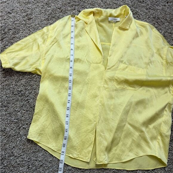 Vince Yellow 100 % Silk Blouse - Picture 4 of 6